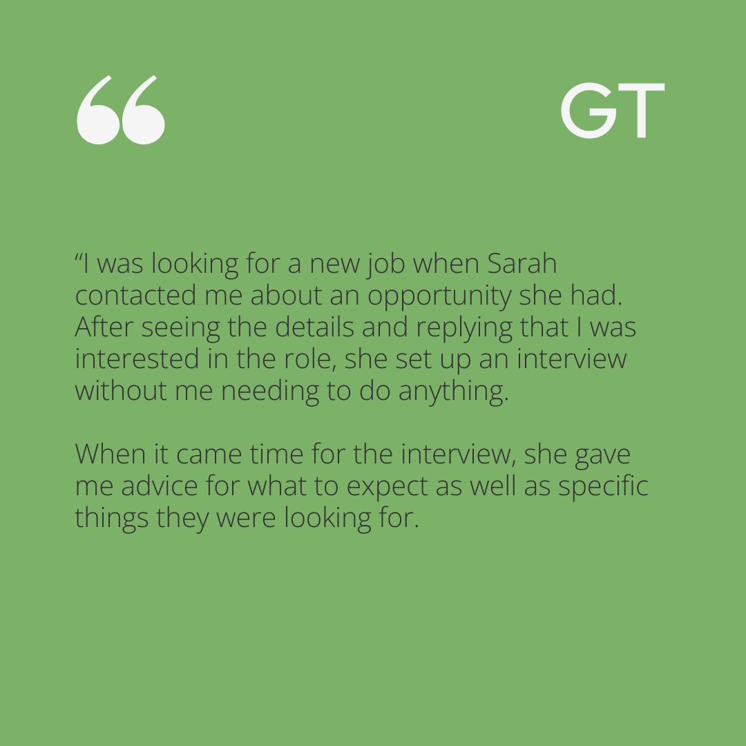 Graduate_Talent's tweet image. Graduate Talent’s recruitment manager, Sarah, helped Tom secure a new role in the West Midlands.

Are you looking for a new role? Get in touch to see how the team could support you.

#GraduateJobs #GradJob #Graduate #CareerProgression