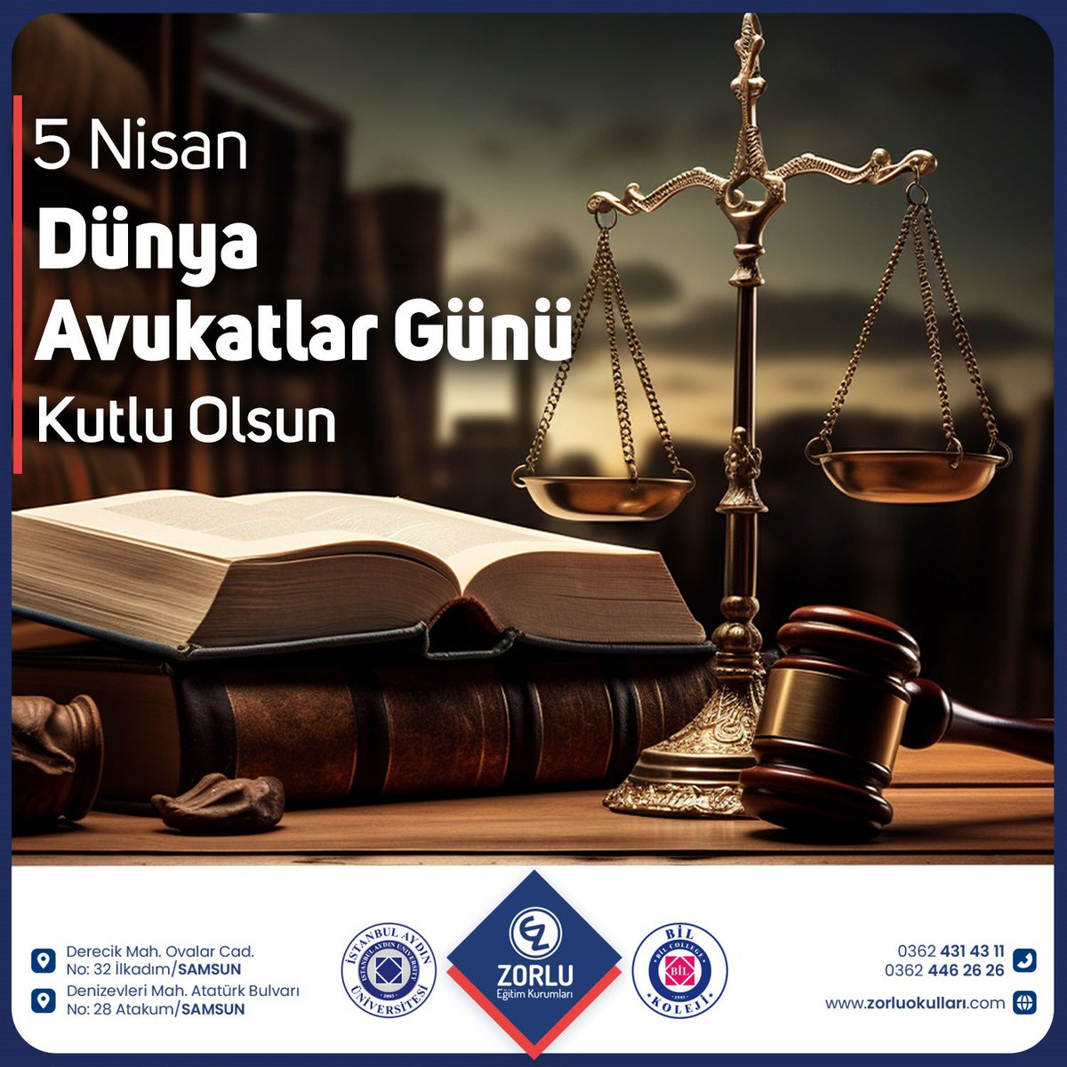 Dünya Avukatlar Gününüz Kutlu Olsun

#avukatlargünümüzkutluolsun #avukatlargünü
#zorlukoleji #istanbulaydınüniversitesi #bilkoleji #anaokul #ilkokul #ortaokul #lise #kişiselgelişimkursu #samsunözelokul #zorlueğitimkurumları #zorluçocuküniversitesi