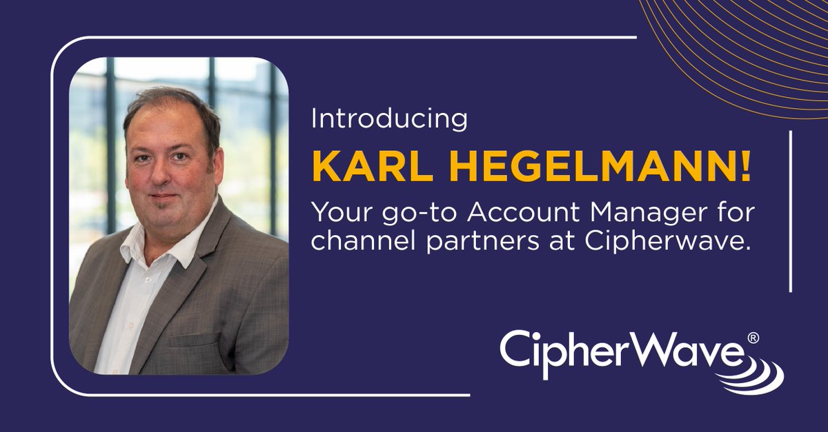 Meet Karl Hegelmann, our dedicated Account Manager focusing on channel partners here at Cipherwave! Contact Karl on: karl.hegelmann@cipherwave.co.za. #cipherwave #accountmanager #cipherwaveteam