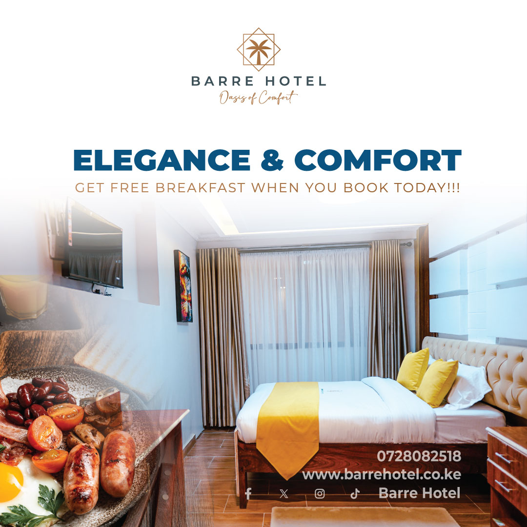 Book Your Stay At Barre Hotel and enjoy a delightful complimentary English breakfast☕️
Our Bed and Breakfast offers the perfect blend of comfort and delicious cuisine. Book your stay today and experience true Kenyan hospitality!!

#BarreBnB #EnglishBreakfast #SouthC #booknow