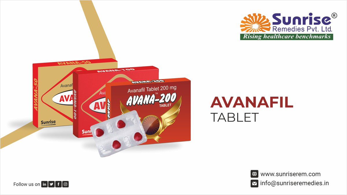 Enjoy a Better Love Life with Avana Contains #Avanafil Most Popular Products From Sunrise Remedies Pvt. Ltd.

Read More: sunriseremedies.in/our-products/a…

#Avana #AvanafilProducts #ErectiledysfunctionProducts #EDProducts #PEProducts #EDtreatment #PEtreatment #ManPower #Impotence #Sunrise