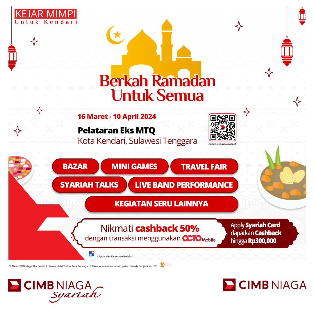 Udah bukber berapa kali nih Dream Warriors? 👀

Atau udah bolak balik war takjil sama yang lain? Xixixi

Dahlah, nggak usah war takjil lagi karena ada pasar ramadan yang bisa kasih kamu banyak opsi menu takjil dan buka puasa! Geser terus buat tau tempatnya! 💫

#KejarMimpi