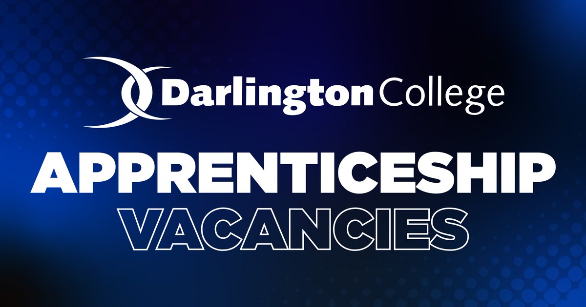 Apprenticeship Vacancies with Darlington College! Available opportunities include: • Procurement and Supply Apprentice with The Percy Hedley Foundation • Business Administration Apprentice with Ward & Sons Holdings Ltd Find out more: darlington.ac.uk/apprenticeship…