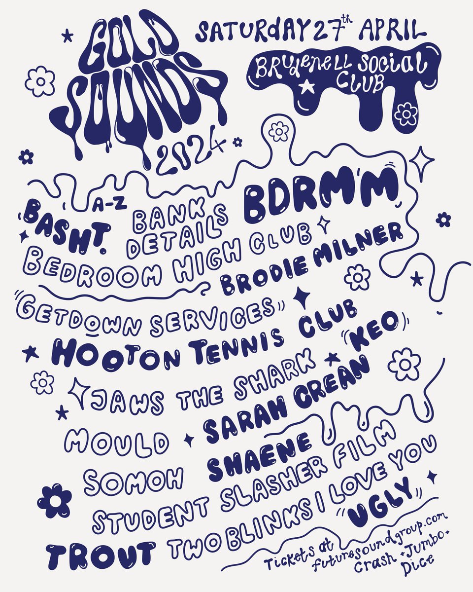 Gold Sounds (@goldsoundsfest) on Twitter photo Your full lineup for Gold Sounds is here with new additions Bank Details & Brodie Milner!
Just 3 weeks to go till we're back at <a href="/Nath_Brudenell/">Nath Brudenell</a>, go get your tickets at futuresound.seetickets.com/event/gold-sou… Your full lineup for Gold Sounds is here with new additions Bank Details & Brodie Milner!
Just 3 weeks to go till we're back at <a href="/Nath_Brudenell/">Nath Brudenell</a>, go get your tickets at futuresound.seetickets.com/event/gold-sou…