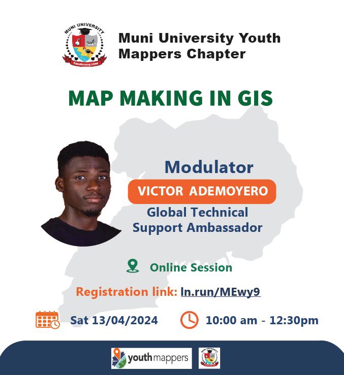Are you interested in updating your campus map, we the YouthMappers can do that. To learn more and in detail about how to accomplish this, Join @Muni_Mappers and register for this online session following this link: ln.run/MEwy9