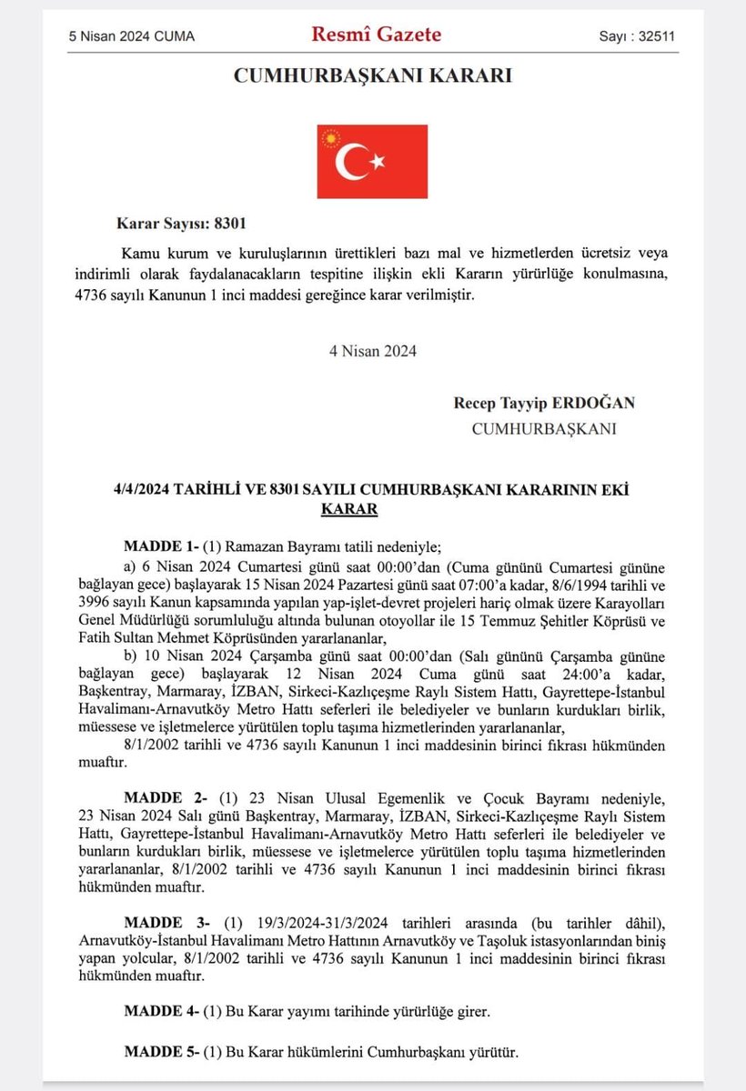 Bu bayramda da Demirel ve Özal’ın yaptığı köprülerden bedava geçeceğiz. Gel gör ki Erdoğan’ın yaptığı köprülere ne Ramazan ne Kurban Bayramı uğruyor.