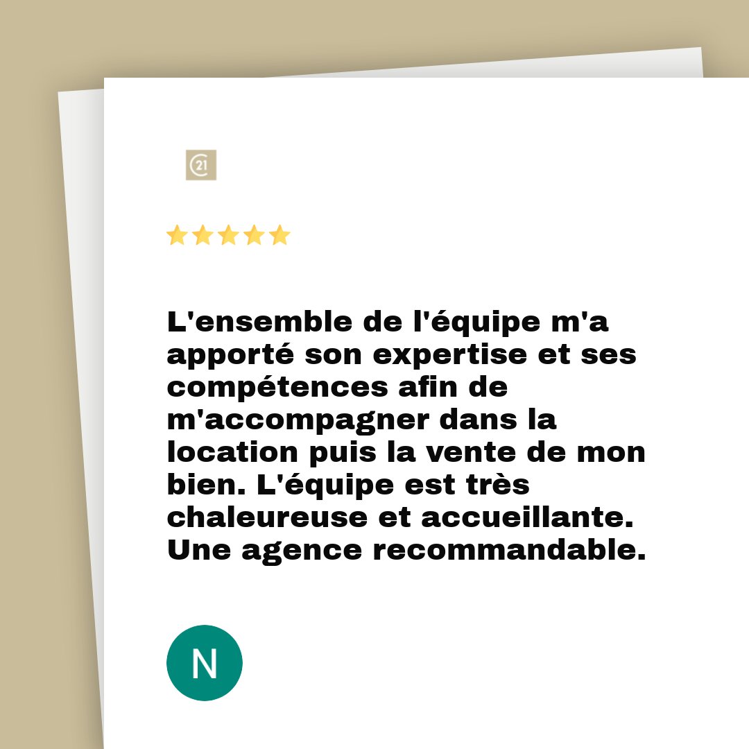 Merci pour ce super retour ! ⭐ #satisfactionclient #avisgoogle #Century21LDImmobilier #villebonsuryvette