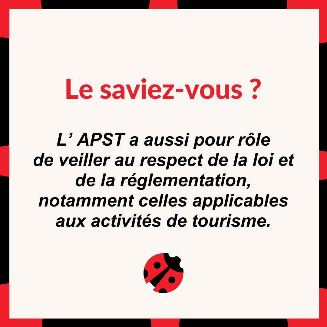APSTfr's tweet image. En tant qu'organisme représentatif, l'APST assure le respect des lois touristiques, garantit conformité aux réglementations et agit contre pratiques illégales ou nuisibles au tourisme, par actions judiciaires ou autres, protégeant l'industrie et la réputation de ses adhérents.⚖️