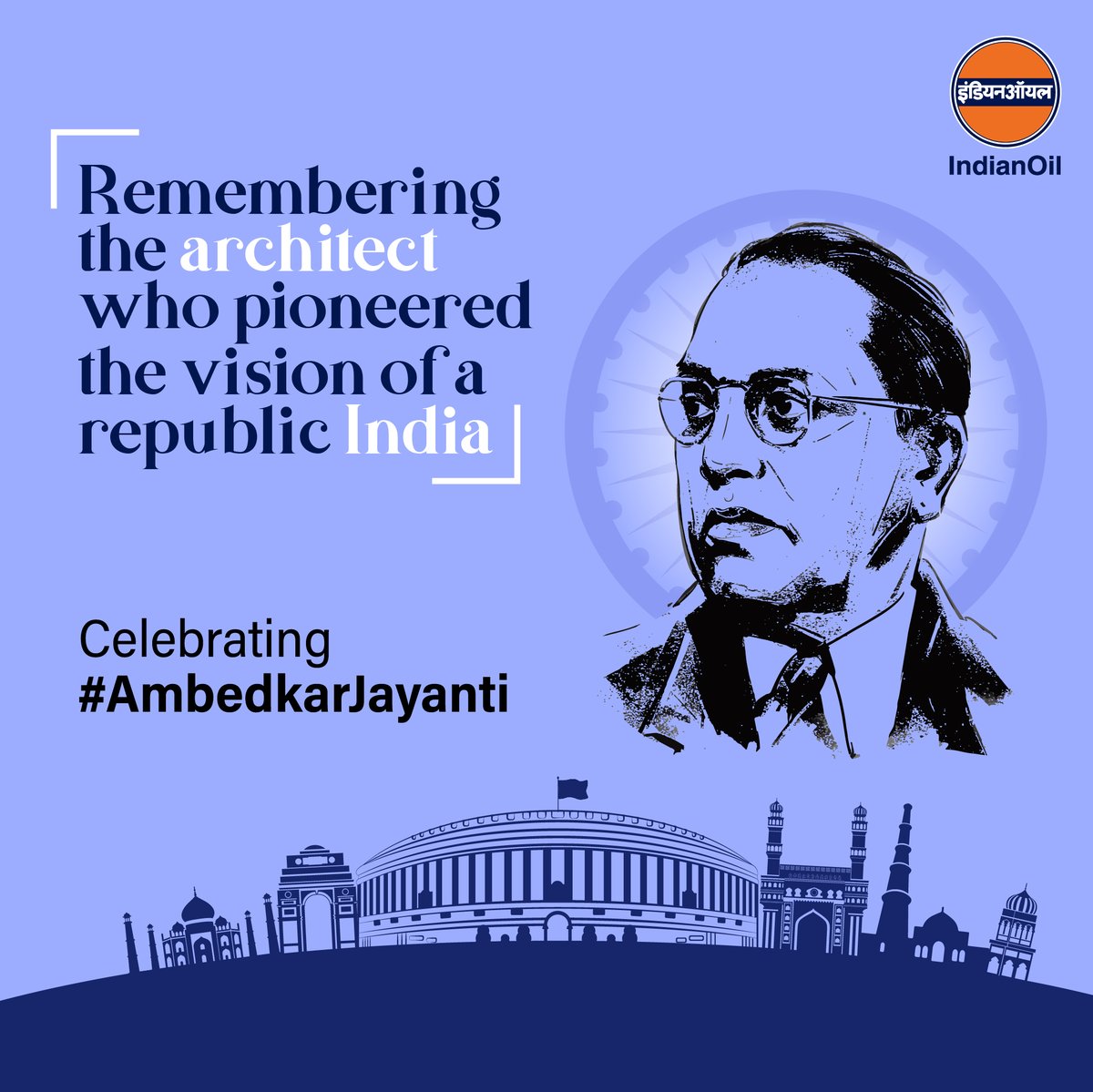 IndianOil pays tribute to the visionary architect of modern India, Dr. B.R. Ambedkar, on his birth anniversary. As we celebrate #AmbedkarJayanti, let's honour his pioneering vision that laid the foundation for a progressive and inclusive republic. #IndianOil