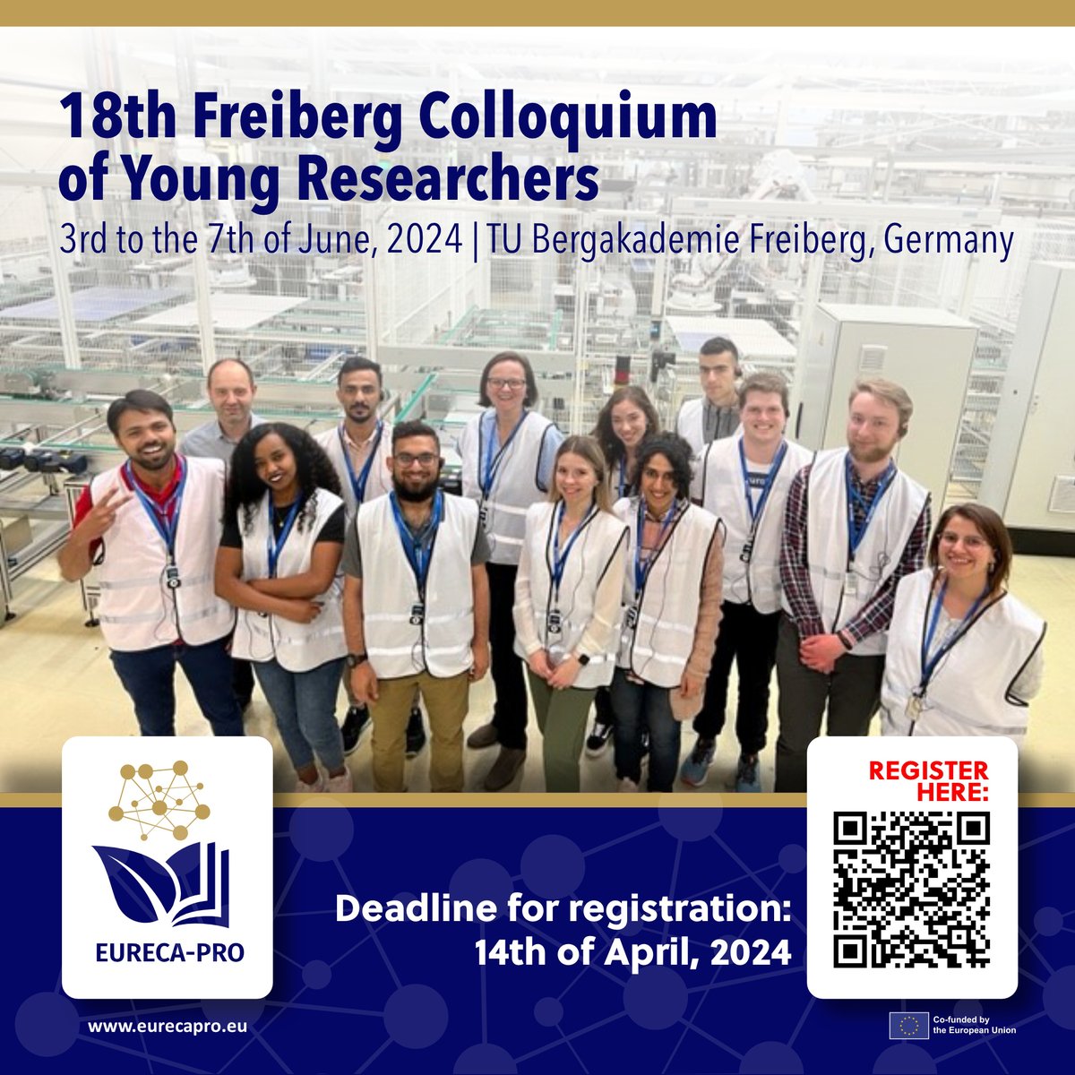 EurecaPro's tweet photo. 😮 Extended Deadline 😮

🌍 The 18th Freiberg Colloquium of Young Researchers: Responsible consumption and production in the use of Earth's resources!

❗ New Deadline for registration - 14th of April

👉 More information: https://t.co/Ebj9nXYFOC

❗Scan the QR code to register❗ https://t.co/LPNO9K1RGZ