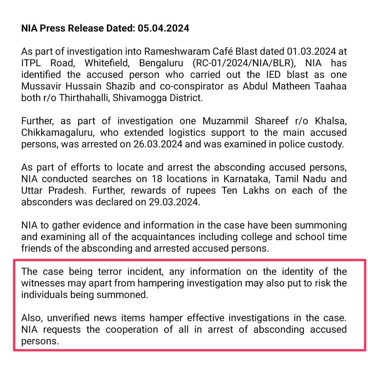 Serial Fake News Spreader #LavanyaBJ is spreading fake news of Linking #RameshwaramCafeBlast witness Sai Prasad with #RameshwaramCafe blast and has pinned it despite NIA Clarification. They are doing so because they want to frame a Hindu and save Jehadis.
#TheKeralaStory