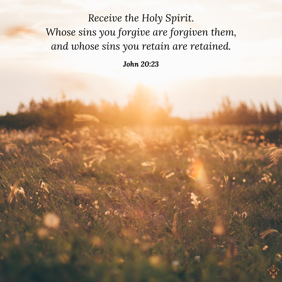 Receive the Holy Spirit. Whose sins you forgive are forgiven them, and whose sins you retain are retained. John 20:23