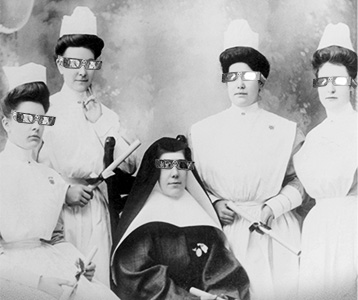 The last total solar eclipse visible in Ohio was in 1806...a decade before these nurses graduated from the Providence School of Nursing, what is today the Firelands Regional Medical Center School of Nursing. Don't miss out on this once-in-a-lifetime event. #Eclipse2024