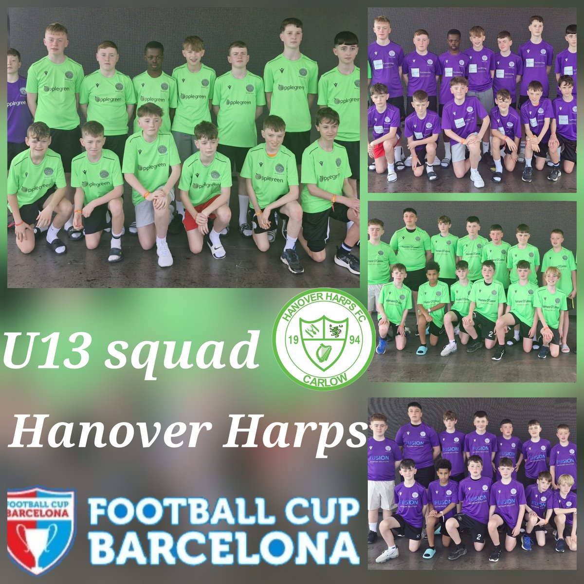 Our u13 squad have touched down in Barcelona to join the u15s in what will be a unforgettable experience for them. Enjoy every moment boys. @FAICarlow @goapplegreen @nuamanufacture @Natsport @Pres_Carlow @cbscarlow @GCCCW1 @Carlow_Co_Co @Andreadaltonm @CarlowSoccer @EoghainUi
