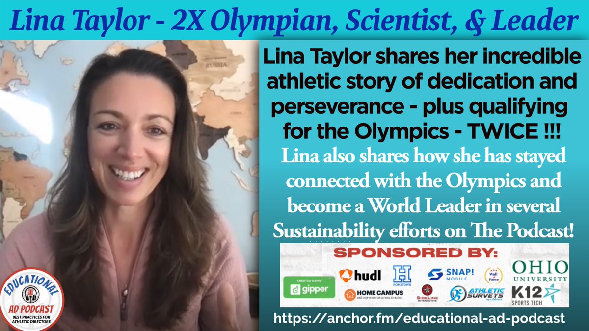 Want an Inspiring Story? Lina Taylor, 2x Oly & Sustainability Leader on The EducaAD Podcast! podcasters.spotify.com/pod/show/educa… @NFHS_Org @_WomenLeaders @LinaTaylorInt @FIAAANews @GCWHSS @PopMathobela @philhulett @sportingbuzz_ @LauraOkmin @GADACOACHES @CSADAOnline @thegistusa @AD__insider