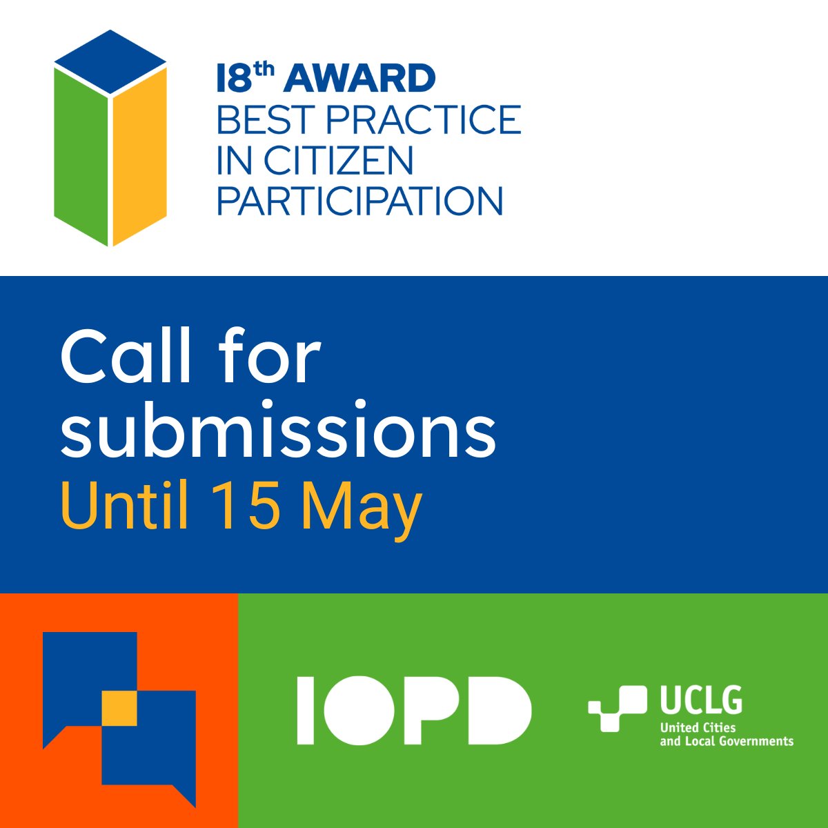 Submit your best practices in #participatorydemocracy for the 18th #IOPDAward 🏆 🌟If you apply before 30 April, the IOPD Technical Secretariat team will be able to support you in reviewing your application to improve it🌟 More information👉oidp.net/distinction/en/