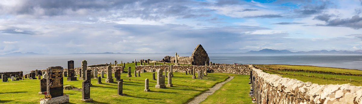 Trumpan Church in Waternish, with the Western Isles on the horizon. A peaceful & beautiful vista now, but with a dark history....

#isleofskyeofficial #isleofskyescotland #isleofskye #StormHour #westernisles #scotspirit #visitscotland #highlandcollective #NC500 #naturephotography