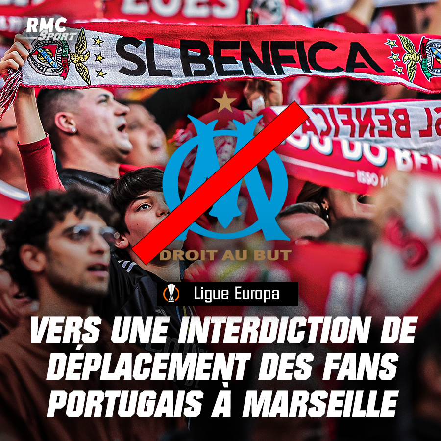 RMCsport's tweet image. 🚨 La préfecture de police des Bouches-du-Rhône va prendre la décision d'interdire le déplacement des supporteurs de Benfica pour leur match de Ligue Europa contre l'OM à Marseille. Ce qui pourrait priver les fans marseillais de déplacement à Lisbonne ► l.rmcsport.fr/nN8