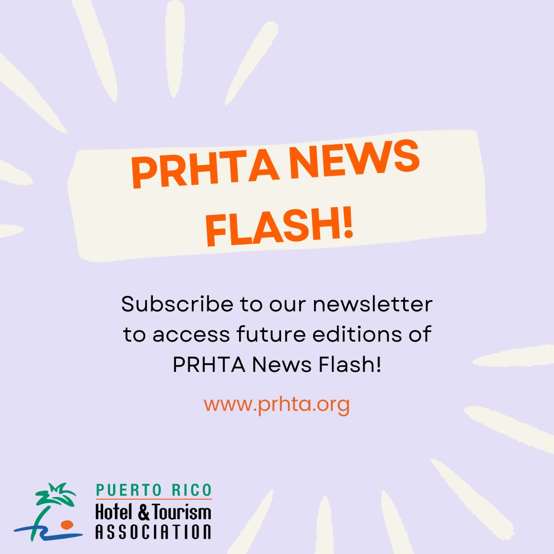 PRHTA News Flash! 📰💫

Stay in the loop with all the latest updates and exclusive content. Join our newsletter today!

Be a part of our community! Sign up today at prhta.org
.
.
.
#PRHTAMembership #DiscoverPuertoRico #UnlockTheMagic #BeAPartOfSomethingExtraordinary