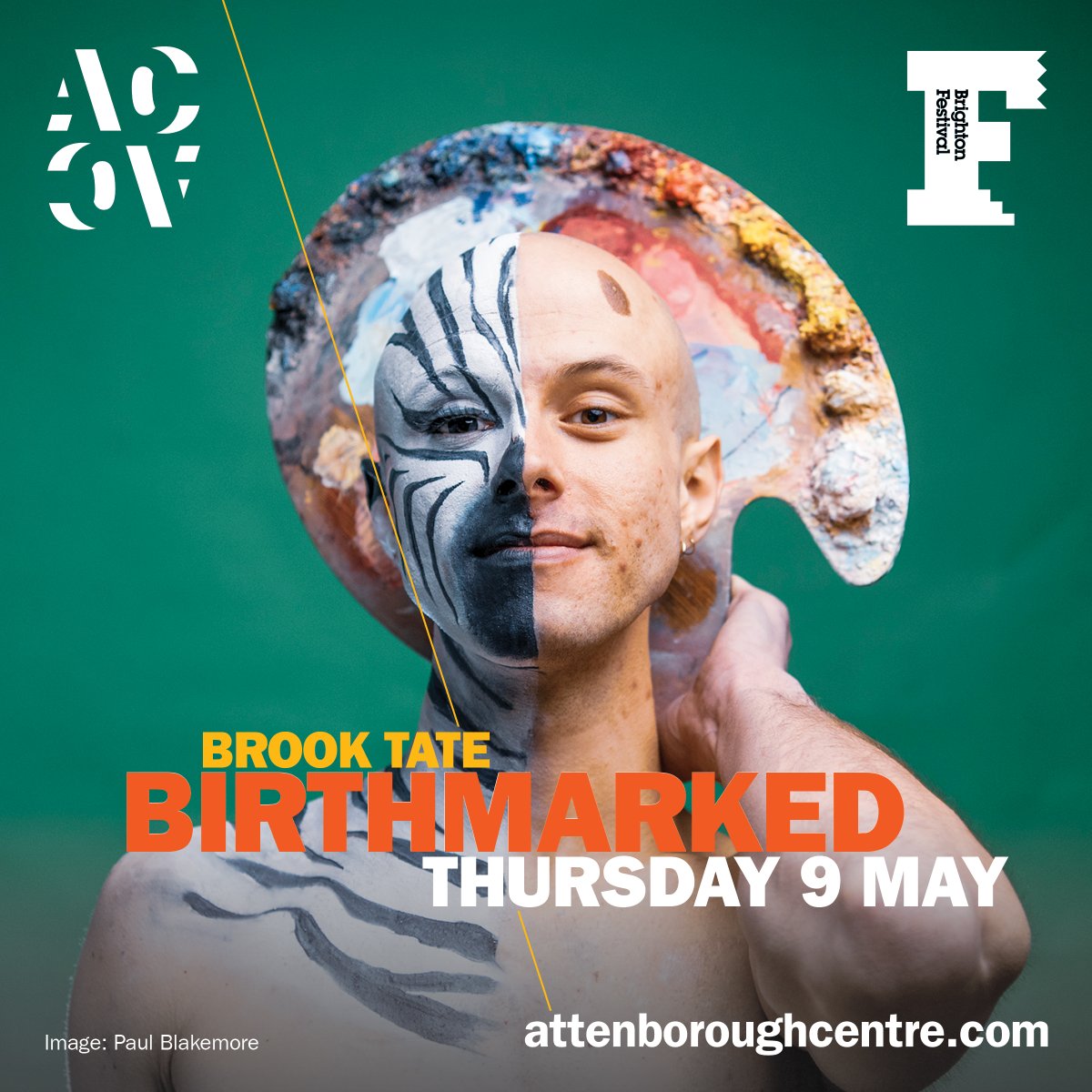 ‘Joyful, life-affirming’ ★★★★ The Stage A Jehovah’s Witness comes to terms with his sexuality & finds his feet in a world he thought would be destroyed at Armageddon Birthmarked by @brooktatearts Part of @BrightonFestival 📅9 May 📌 @attenboroughctr 🎟 ow.ly/MItP50R9cRM