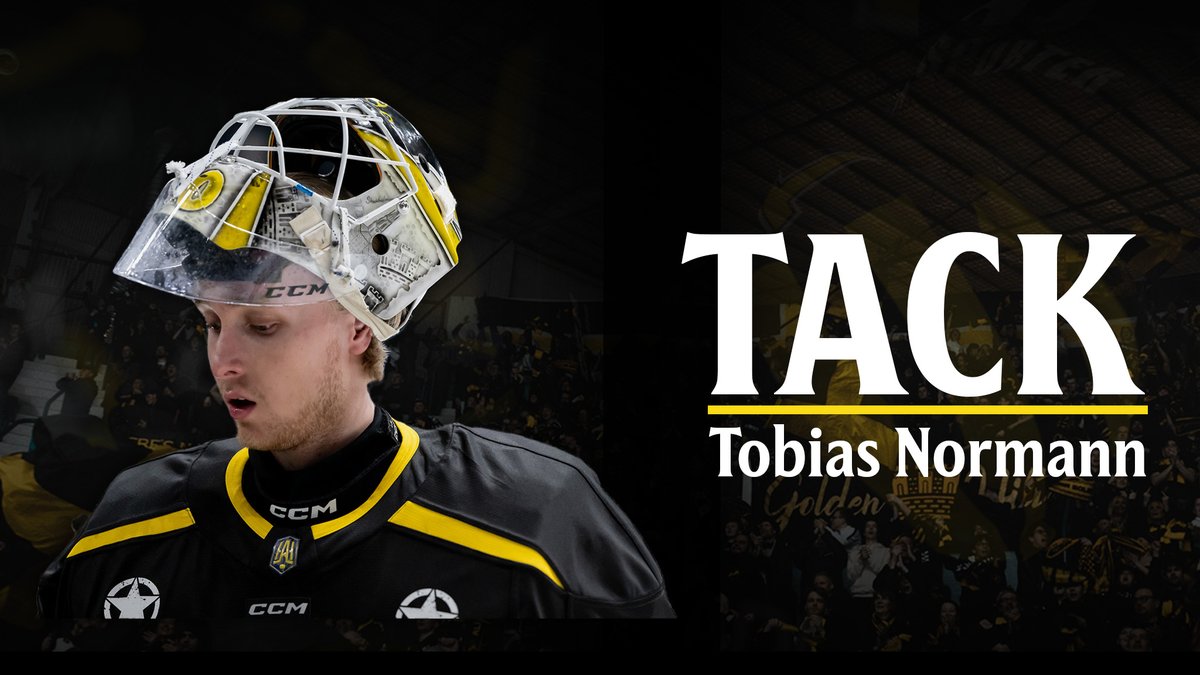 AIKishockey's tweet image. Vi säger takk, Tobbe 🇳🇴

Målvakten som anslöt inför säsongen går vidare från AIK och vi önskar Normann stort lycka till i framtiden. 

Tack för insatserna i den svartgula tröjan 🖤💛

🔗 aikhockey.se