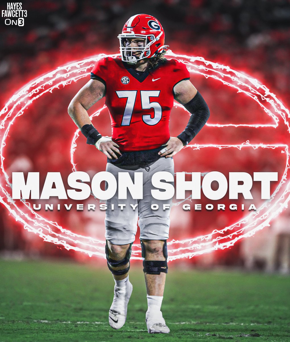 BREAKING: Four-Star OL Mason Short has Committed to Georgia, he tells me for @on3recruits The 6’6 310 OL from Evans, GA chose the Bulldogs over Ohio State, Clemson, & Kentucky Was previously committed to Alabama “I’m ready to work, I’m home Go Dawgs!!”