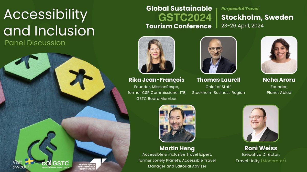✨Don’t miss the panel “Accessibility and Inclusion” at the GSTC2024 Global Conference in Stockholm, Sweden. Program details can be found here: gstcouncil.org/gstc2024sweden… #GSTC #GSTC2024Sweden #Tourism #Travel #Sustainability #accessibility #inclusion #dei @VisitSweden