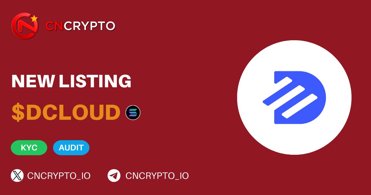 Welcome to on board #DCLOUD family

🤝Remember to vote for #DCLOUD:
cncrypto.io/coin/decentrac…

#SOL #PINKSALE