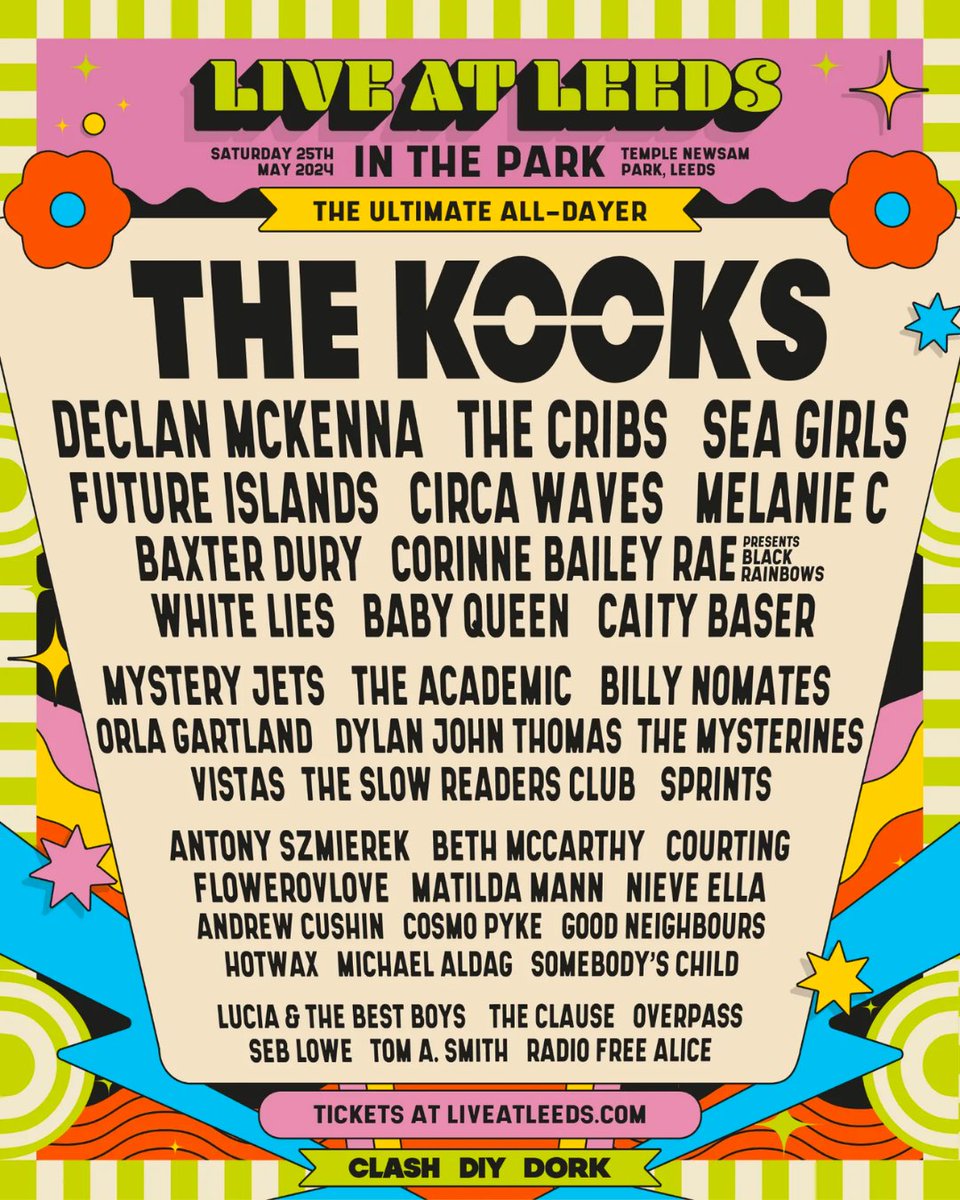 Live At Leeds: In The Park (@liveatleedsfest) takes place on 25th May 2024 at Temple Newsam Park. You can grab tickets and find out more at liveatleeds.com now.