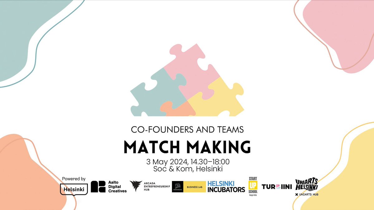 🧡Check it out! The Campus Incubators' third joint #matchmaking event is here again, to help you find the right additions to your #team and to level up your #startup! 🏄Register through the Dealroom Events platform, linked below. See you on 3 May! buff.ly/3vHYhII