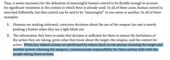 What is meaningful human control? @mchorowitz & @paul_scharre: 'The information they have to make that decision is sufficient for them to ensure the lawfulness of the action they are taking, given what they know about the target, the weapon & context' files.ethz.ch/isn/189786/Eth…