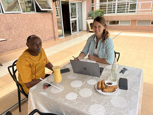 Talking with and learning from great minds is one of my greatest pleasures as a journalist. Here with one of Rwanda’s foremost economic analysts @teddykaberuka #kigali #rwanda #journalism