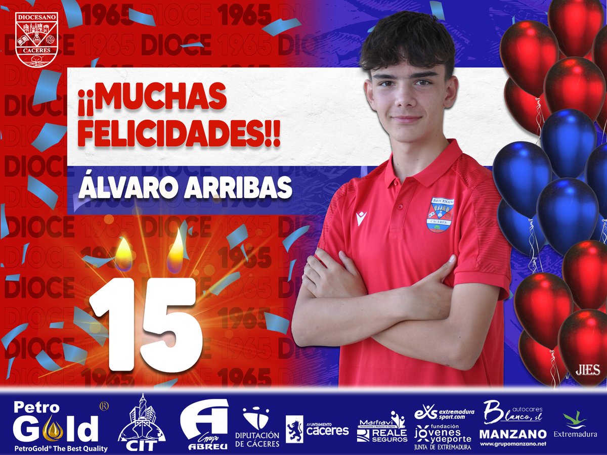 Hoy es el cumpleaños de nuestro jugador Álvaro Arribas. Muchas Feliicidades 🥳🥳❤️💙 #cumplesdioce