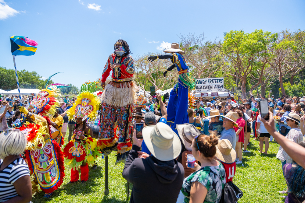 The Bahamian Junkanoo band and Virgin Island stilt walkers will parade through Deering Estate at the Deering Seafood Festival on 4/14. A variety of ongoing entertainment will keep the family entertained all day long! Get your tickets online today! deeringestate.org/events/deering…