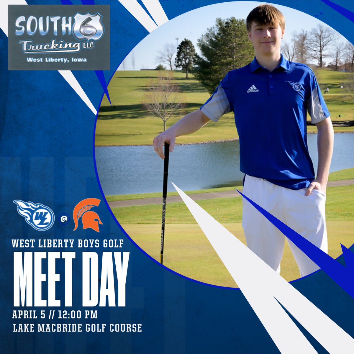 WestLibertyCSD's tweet photo. Good luck to @WLCometGolf as they travel to Lake MacBride Golf Course in Solon today for a tournament!
Thank you South 6 Trucking for your support all season long!
@WestLibAthletic https://t.co/Xye1NTrXA5