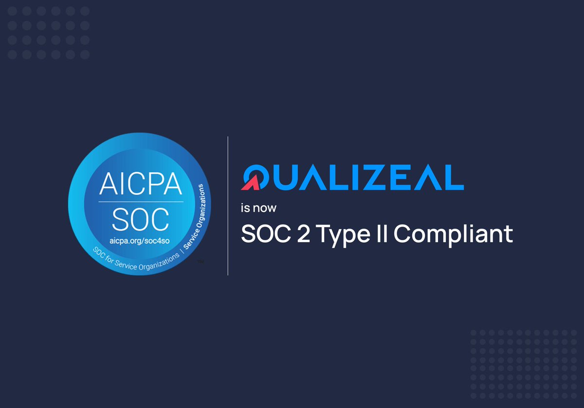 quali_zeal's tweet image. We&apos;re thrilled to announce that QualiZeal has successfully completed SOC 2 Type II compliance! 🚀 This achievement emphasizes our dedication to ensuring the security, processing integrity, confidentiality, and privacy of your data.
 
#SOC2 #SOC2Type2 #datasecurity #cybersecurity