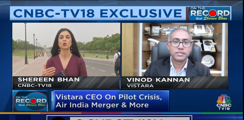 #CNBCTV18Exclusive | @airvistara CEO #VinodKannan adds that the airline is willing to hear its pilots out and is keen on arriving at a middle ground — including addressing pilots' concerns, manageable rosters, and hiring and training more aviators. @airvistara @ShereenBhan…