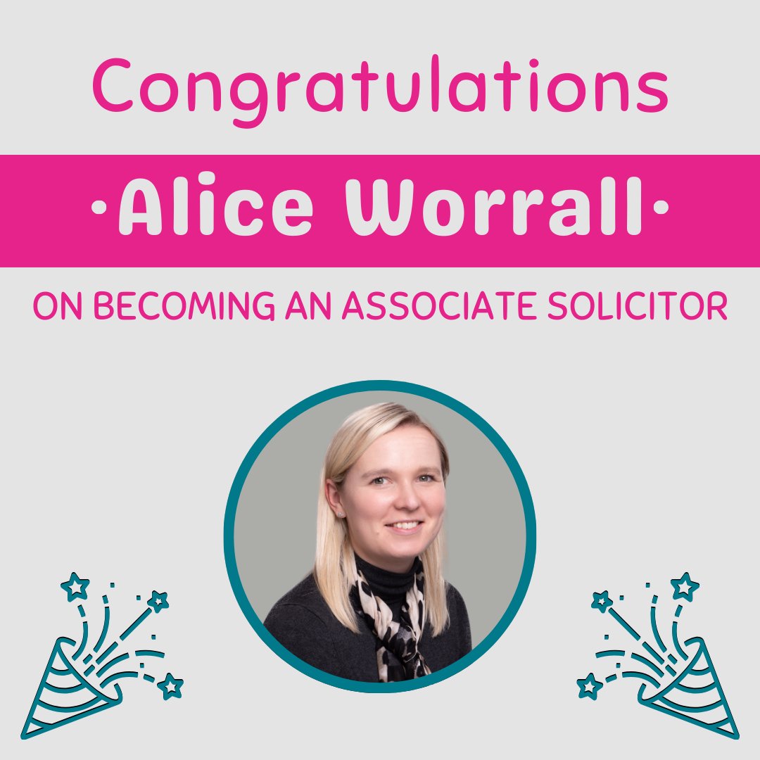 Congratulations to Alice Worrall on her well-deserved promotion to Associate Solicitor! Her dedication and hard work have truly paid off, and we are excited to see her excel in this new role.👏🎉