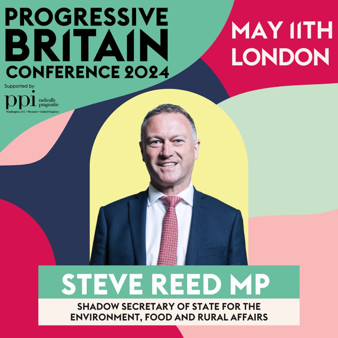 📢ANNOUNCING⬇️ Joining the lineup for Progressive Britain Conference on May 11th, @SteveReedMP! Steve will be joining our 'Filth or flourishing? How can Labour tackle the degredation of our rivers, seas and natural environment?' panel🌍 Get your tickets!eventbrite.com/e/progressive-…