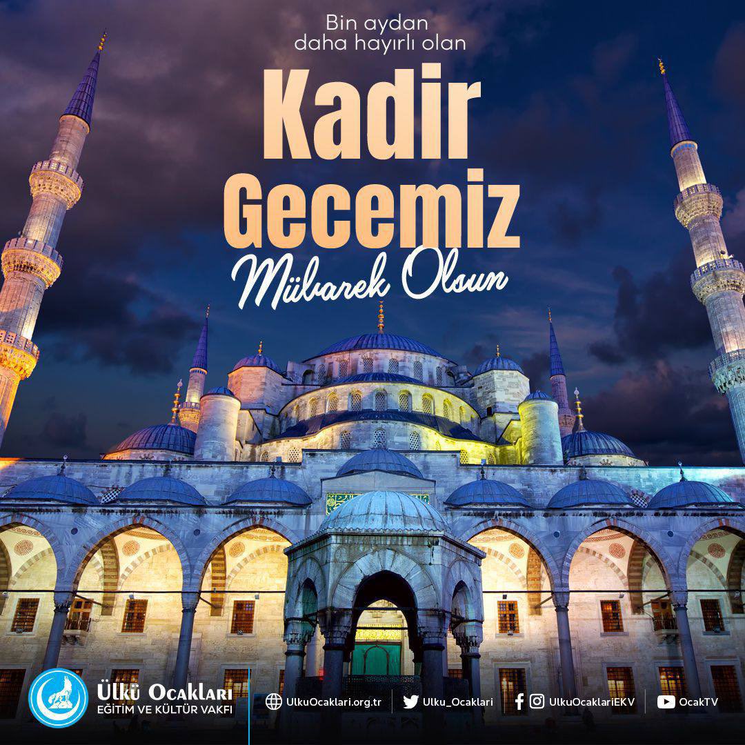 ayyildirim1's tweet photo. Mübarek Ramazan ayında müşerref olduğumuz #KadirGecesi’nin, Cenab-ı Allah’ın izniyle aziz milletimize, Türk-İslam alemine hayırlar getirmesini niyaz ediyorum.

Bin aydan daha hayırlı olan Kadir Gecemiz mübarek olsun.🇹🇷 https://t.co/KQhnLMkNms