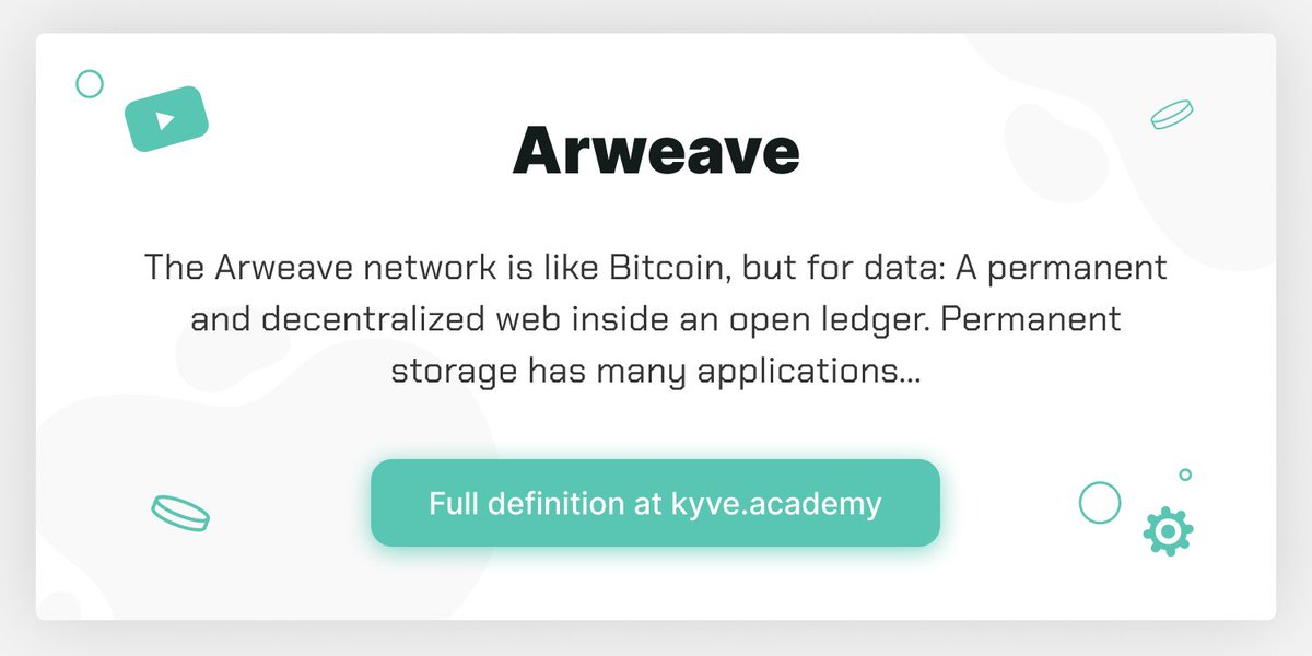 Happy Friday, KYVE-ers! Let's end the week by highlighting a key Web3 data player: 🐘 @ArweaveEco 🐘 KYVE has stored over 4TB of historical blockchain data onto Arweave, leveraging it as a permanent storage solution to ensure that the data run through KYVE is trustless public…
