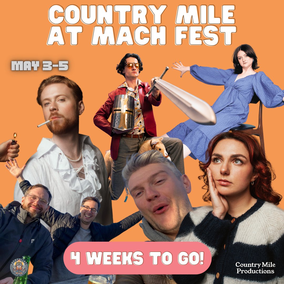 4 weeks to go until we’re back for another perfect weekend at @machcomedyfest!! 2 of our 5 shows have already sold out and the others are selling very fast - so book now before they’re all gone!! 👇 countrymileproductions.co.uk/coming-up?cate…