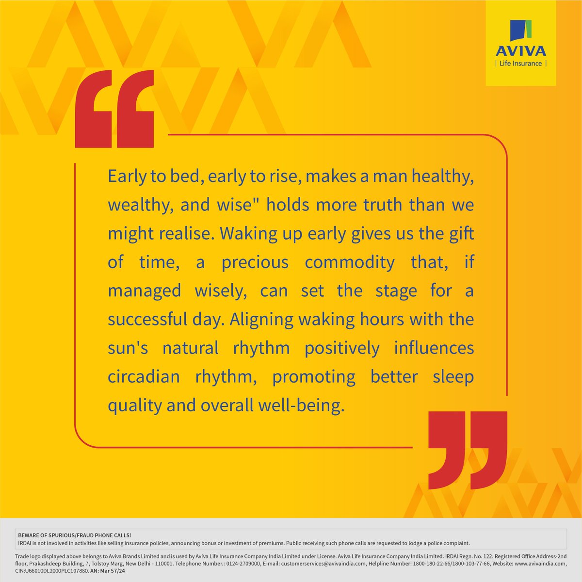 AvivaIndia's tweet image. This World Health Day, we dive into our CEO's insights on the vital connection between well-being and time. Adopting healthy habits not only enhances our quality of life, but also fortifies the path to a secure future. 

#WorldHealthDay

#InvestInYourDreams #SecureYourFuture