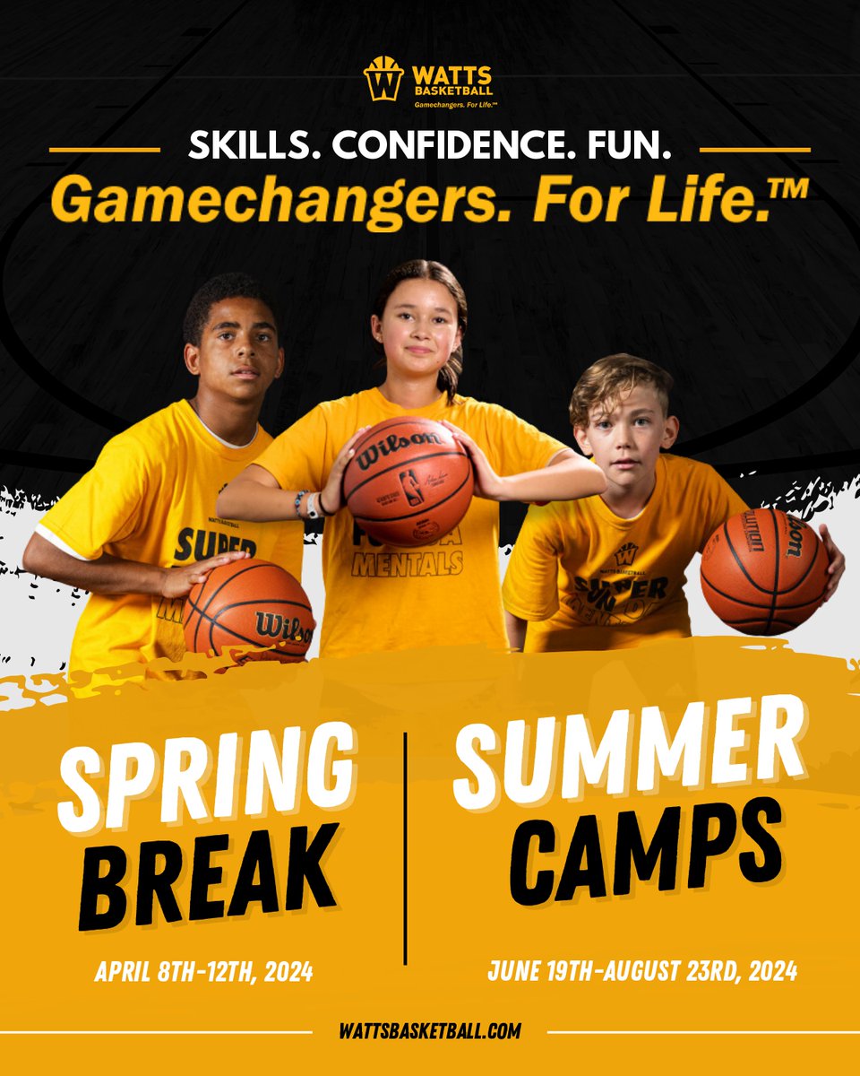 WattsBBall's tweet image. 📢 Only 3 days left until Watts Basketball's Spring Break Camp! 🏀 Join us starting April 8th for a week of growth, development, and unforgettable moments. Sign up now and get ready to soar! 💫💪 

Link: wattsbasketball.co/FUNdamental24

#SpringBreakCamp #WattsBasketball