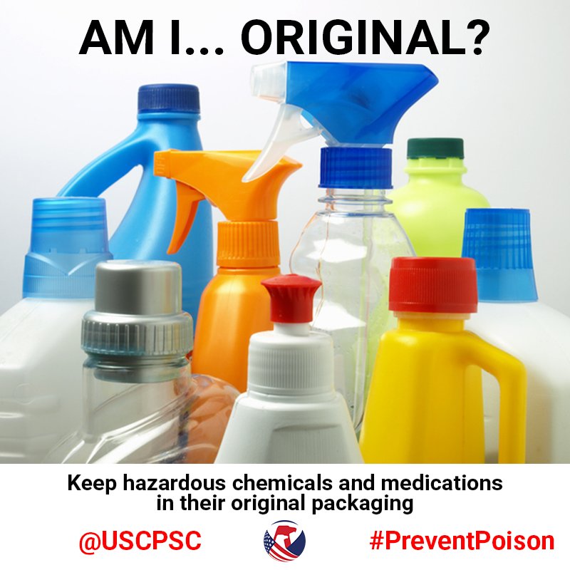 Always store household cleaners in the original packaging to help avoid misuse & #PreventPoison