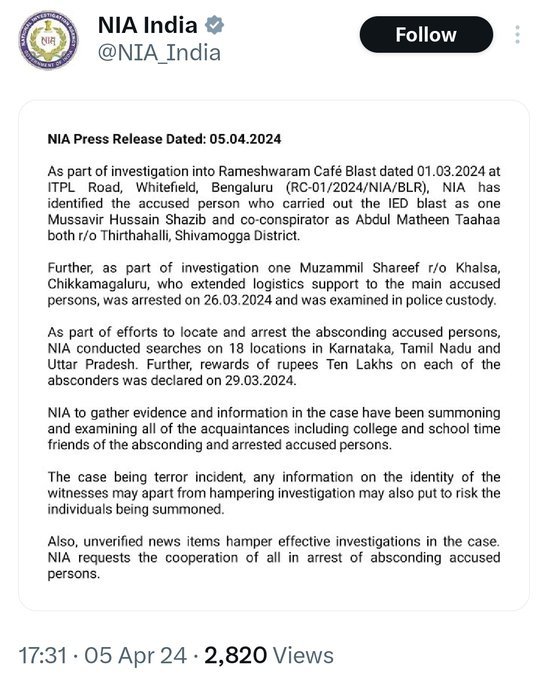 All the leftists and so called secular, including the Congress handle, are spreading the lie that a Hindu named Sai Prasad has been arrested in the Bengaluru blast. Hindu can never be a terrorist Only Congress is bent upon proving Hindus as terrorists since independence. Now