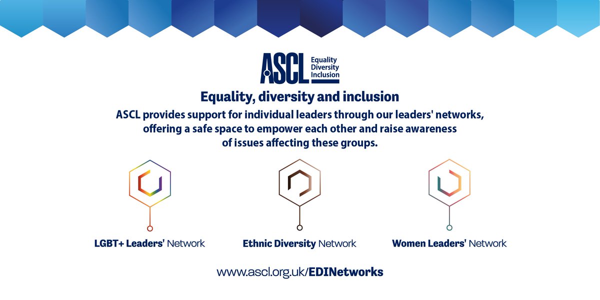 We are committed to making school and college leadership more diverse, and providing support for leaders through our equality, diversity and inclusions networks. #ASCLmembers - find out how you can join our supportive networks at ascl.org.uk/EDINetworks #EDI #education