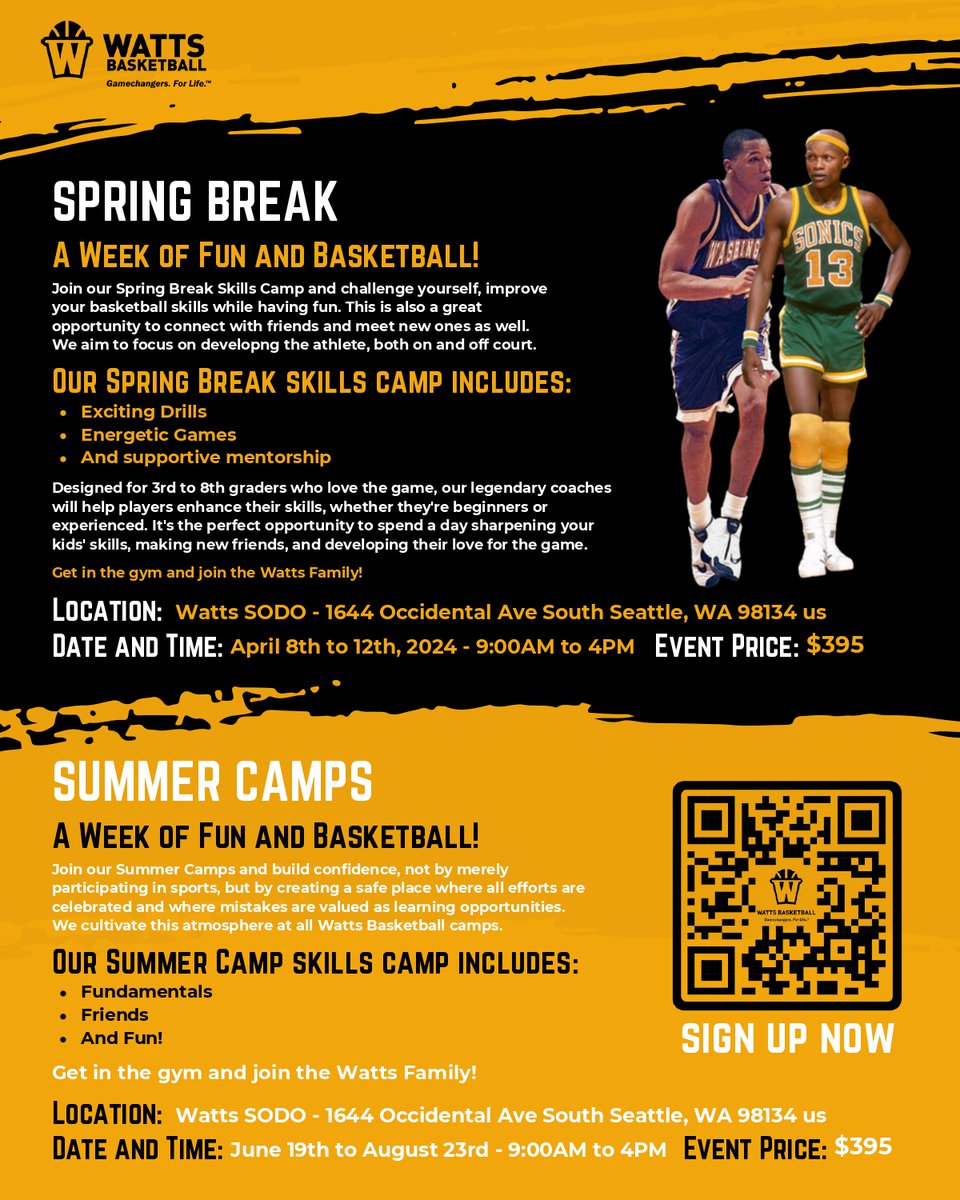 WattsBBall's tweet image. ⏰ The countdown is on! In just 2 days, Watts Basketball's Spring Break Camp begins, and we can't wait to welcome you to an experience that will change your game and your life. It's not too late to secure your spot now!🏀 

Link: wattsbasketball.co/FUNdamental24

#SpringBreakCamp