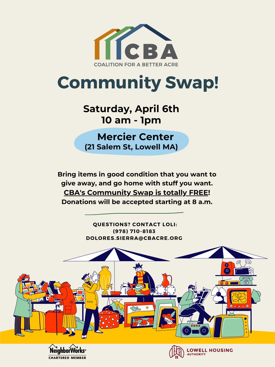 Come join @coalitionforabetteracre for their Community Swap event! Donations will be accepted starting at 8am. Bring items in good condition that you want to give away, and go home with stuff you want! Event details: Date: Saturday, April 6th Time: 10:00am- 1:00pm