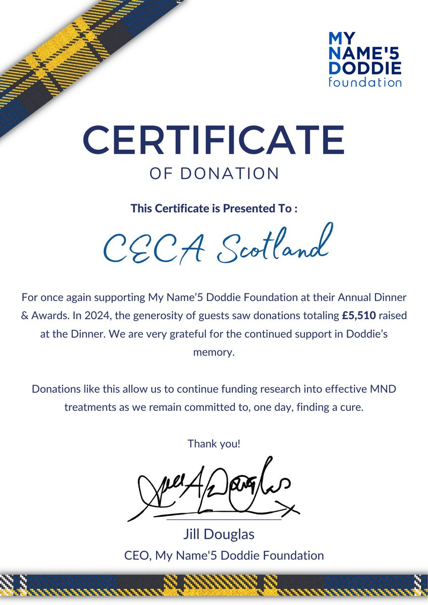 CECA Scotland ๐ด๓ ง๓ ข๓ ณ๓ ฃ๓ ด๓ ฟ (@ceca_scotland) on Twitter photo ๐ Thank you to everyone who donated to the <a href="/MNDoddie5/">My Name'5 Doddie Foundation</a> - s we raised a grand total of ยฃ5,510 ๐
For more information on how to raise monies for such a worthy cause see how you can do this by visiting their website -
myname5doddie.co.uk/about-mnd ๐ Thank you to everyone who donated to the <a href="/MNDoddie5/">My Name'5 Doddie Foundation</a> - s we raised a grand total of ยฃ5,510 ๐
For more information on how to raise monies for such a worthy cause see how you can do this by visiting their website -
myname5doddie.co.uk/about-mnd
